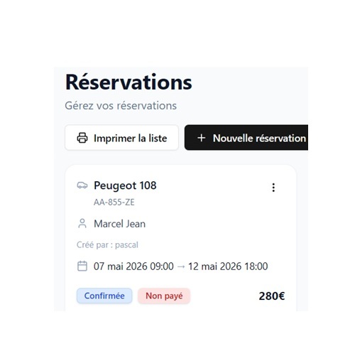 Réservation